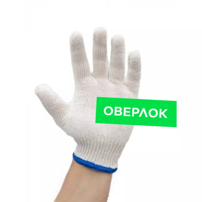 Перчатки 5 нитка 10 класс оверлок х/б 39-41 грамм 133,4 текс белые Перчатки 5 нитка 10 класс оверлок х/б 39-41 грамм 133,4 текс белые